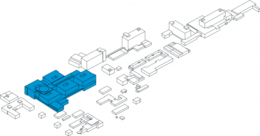 Výstavba centrálního polybloku urgentních oborů schema